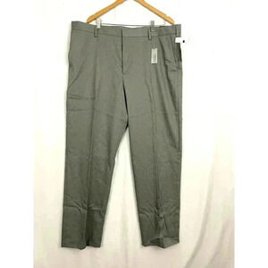 Perry Ellis Straight Dress Pants 42x32 Gray Flat Front NWT Flex Waistband
